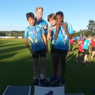 P13 4x100m viestissä kultaa voittanut joukkue: Alex Hakanen, Oliver Helenius, Veeti Salminen ja Akseli Hakamäki.